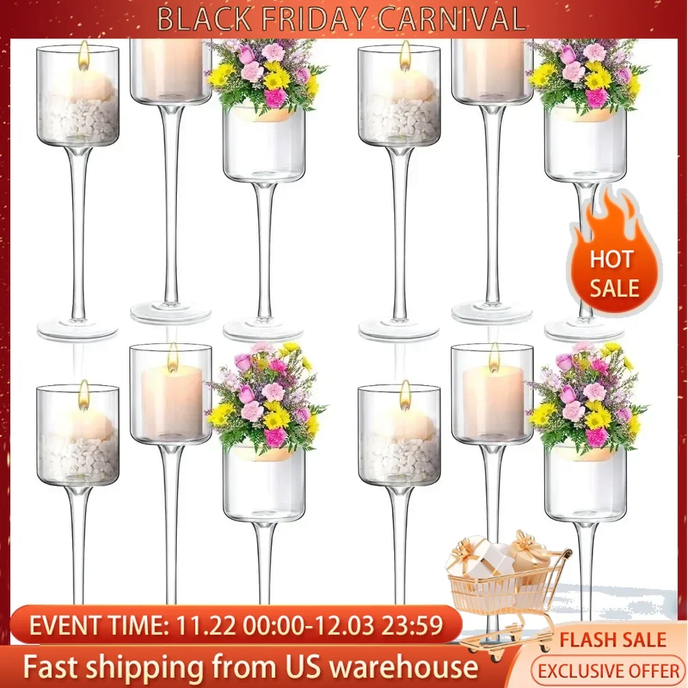 Candle Holder Hurricane Home Candles for Wedding Party Family Table Decoration Centerpieces 3 Sizes Long Pole Post Candle Holder