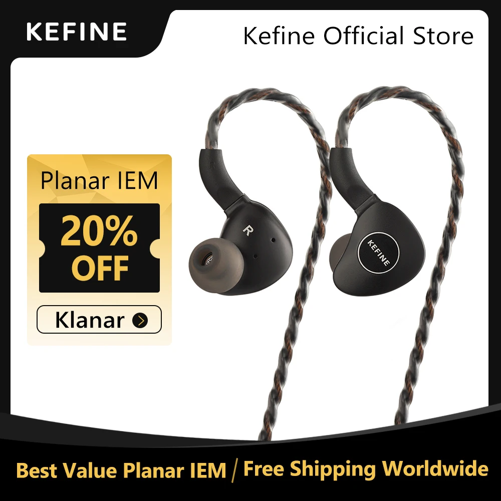 Kefine klanar 14,5mm planarer Magnet treiber hifi kabel gebundene iem Ohrhörer mit CNC-Metall gehäuse und abnehmbarem 2, 5 2-poligem 3,5-mm-Kabel