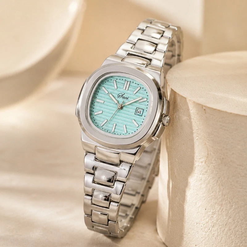 

Luxury Brand Ladies Wristwatch Simple Square Stainless Steel Date Quartz Watches For Woman Fashion Women's Watches Reloj Mujer