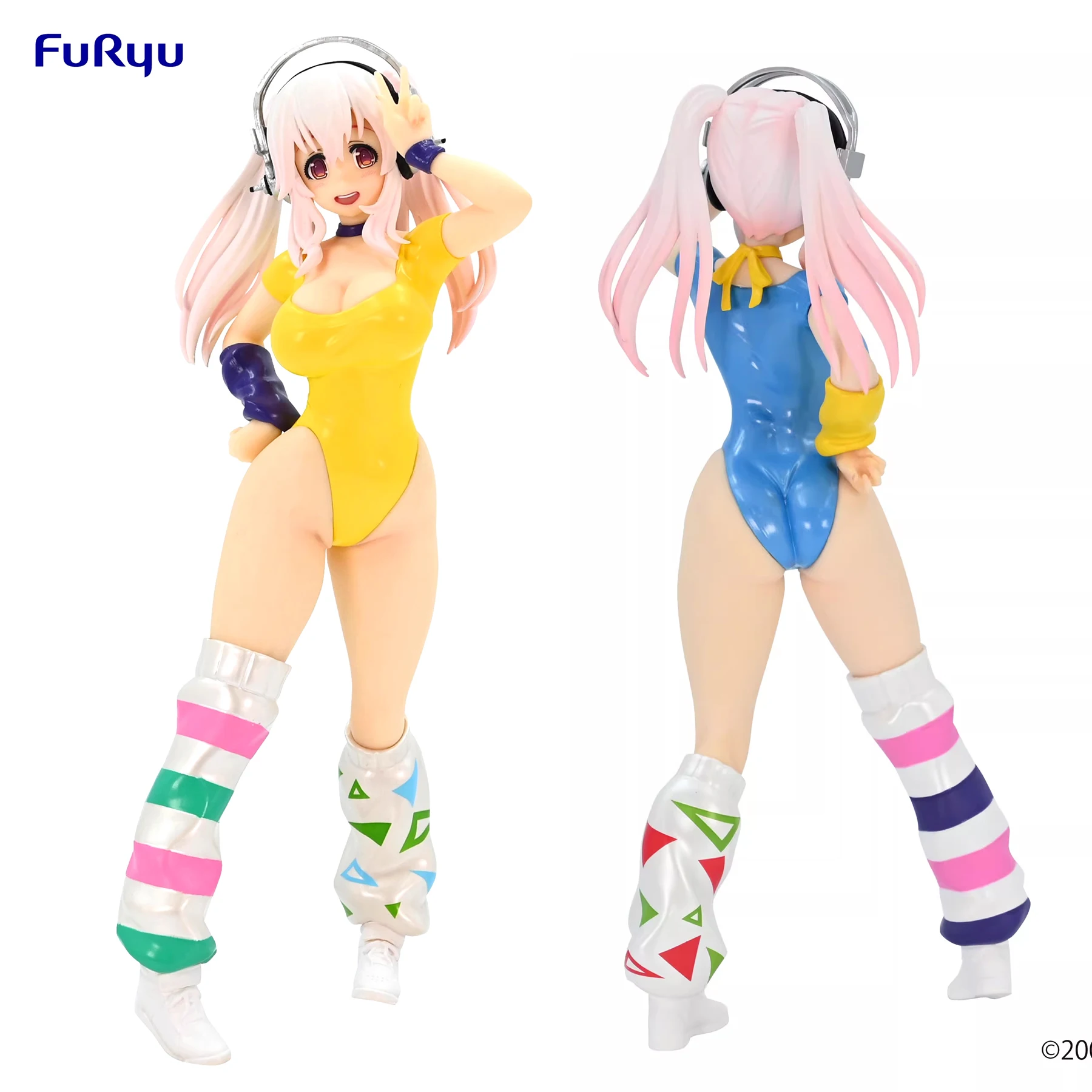 FuRyu Original Super Sonico the Animation PVC Model Soni-Ani Concept Yellow Blue Color Action Figure Toys Model Gifts for girls