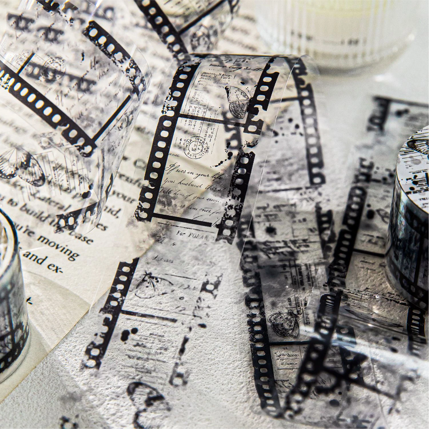 30 مللي متر * 200 سنتيمتر علامات الحبر الورقية سلسلة خمر لطخة فيلم المشهد PET الشريط الإبداعية DIY بها بنفسك مجلة المواد كلية القرطاسية #4