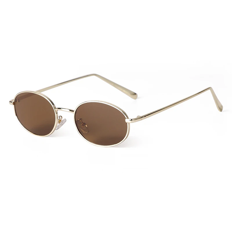 Trendige Retro-Metall-Oval-Sonnenbrille für Damen und Herren, Markendesigner, 90er-Jahre-Mode, Vintage, runde Sonnenbrille, klassische grüne Farbtöne S9535 – Detail 14