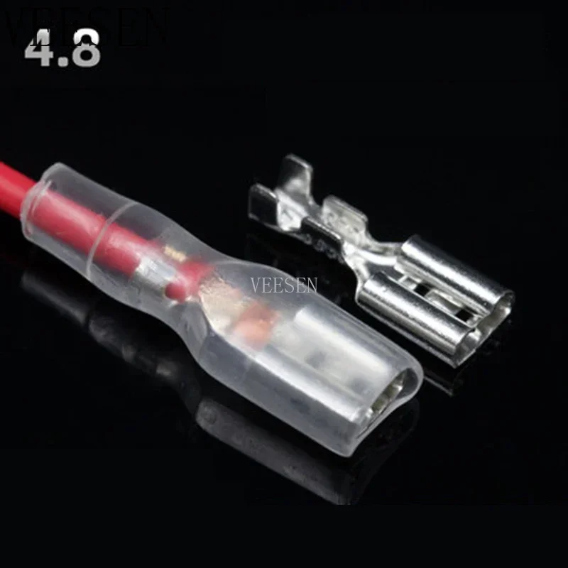 200PCS/100Pairs Male/Female Spade Crimp Terminals Electrical Insulating Sleeve Wire Wrap Connector for 22-16 AWG 0.5mm2-1.5mm2