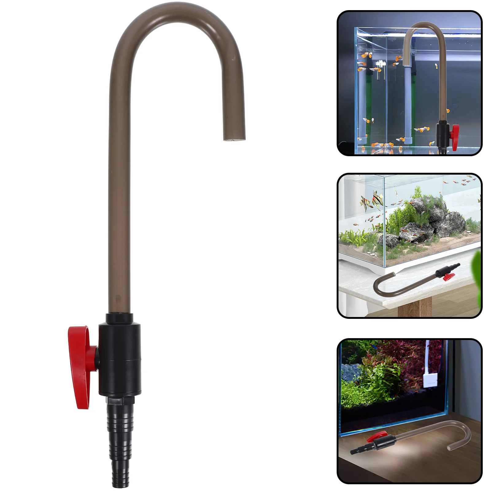 

Fish Tank Cleaning Tools Bent Pipe Water Pump Plastic Aquarium Injection Accessories