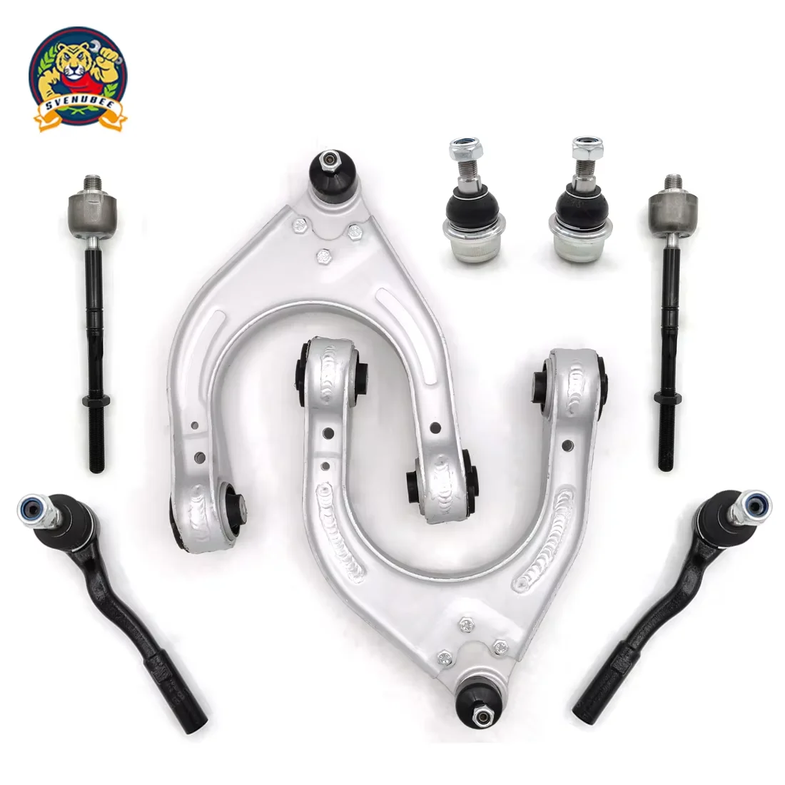 Svenubee 8Pcs Front Suspension Upper Control Arms Tie Rod Ball Joints Kit for Mercedes-Benz W211 E320 E350 E500 2003 2004 - 2011