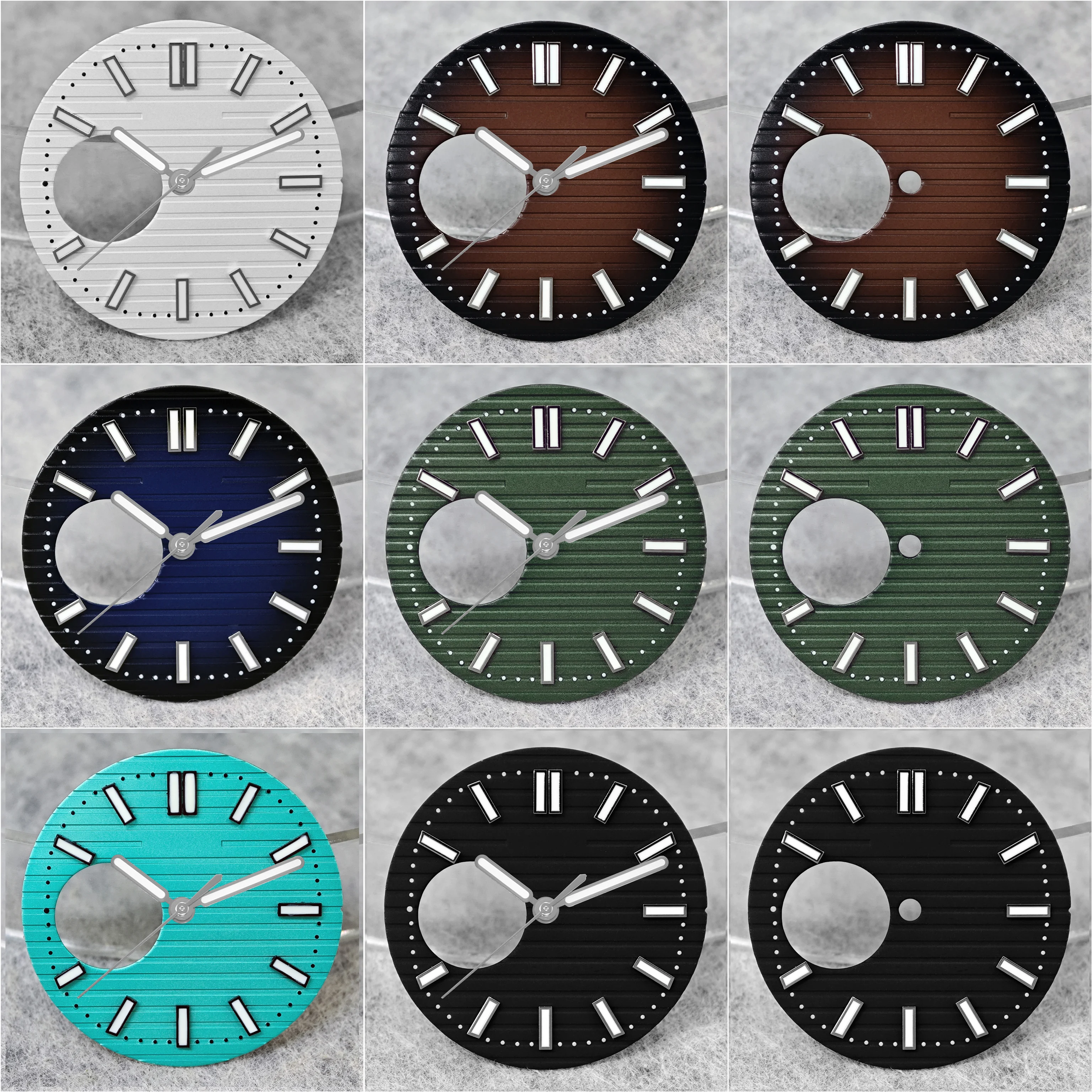 NH38 Dial 29.8mm Nautilus Dial Hands Set High-Quality Watch Replacement Parts Custom Logo Available