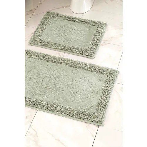 Anchor Home Cotton Toilet Seat Pad Bath Mat Set Rugs Night Green 2'li