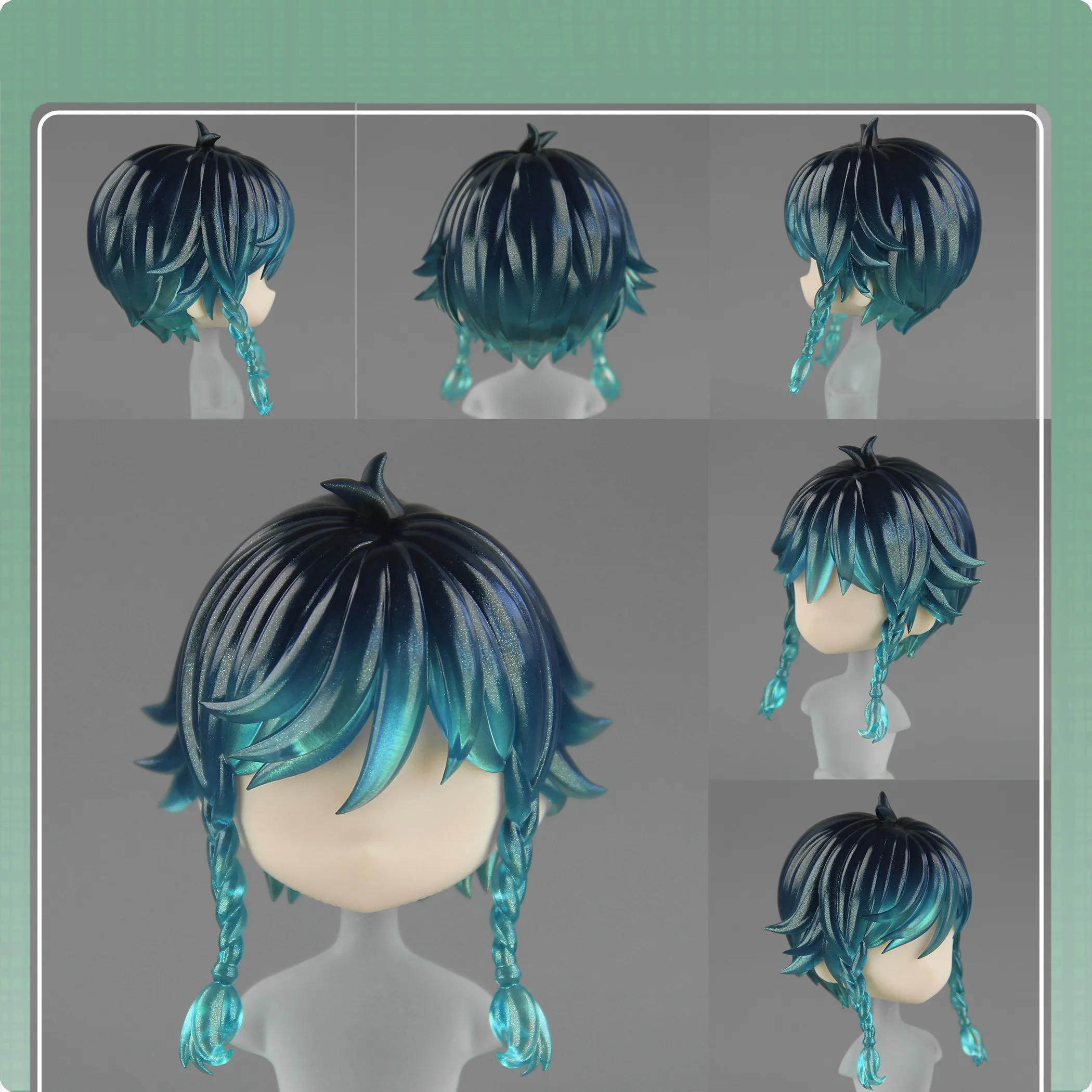 원신 임팩트 벤티 수제 ob11 ob22 GSC 탈부착 가능한 헤어 쉘 가발 페이스플레이트 BJD 인형 액세서리 게임 애니메이션 장난감 어린이용