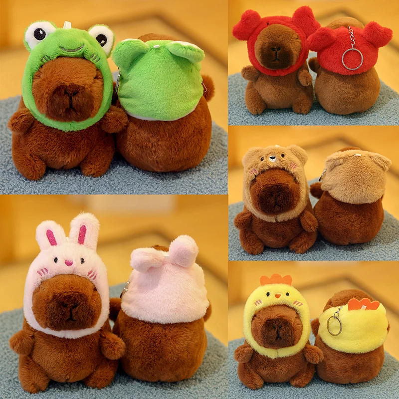 

Capybara Plush Doll Cartoon Keychain Pendant Soft Stuffed Doll Backpack Pendant Car Bag Key Ring Decor Kid Gift Keychain