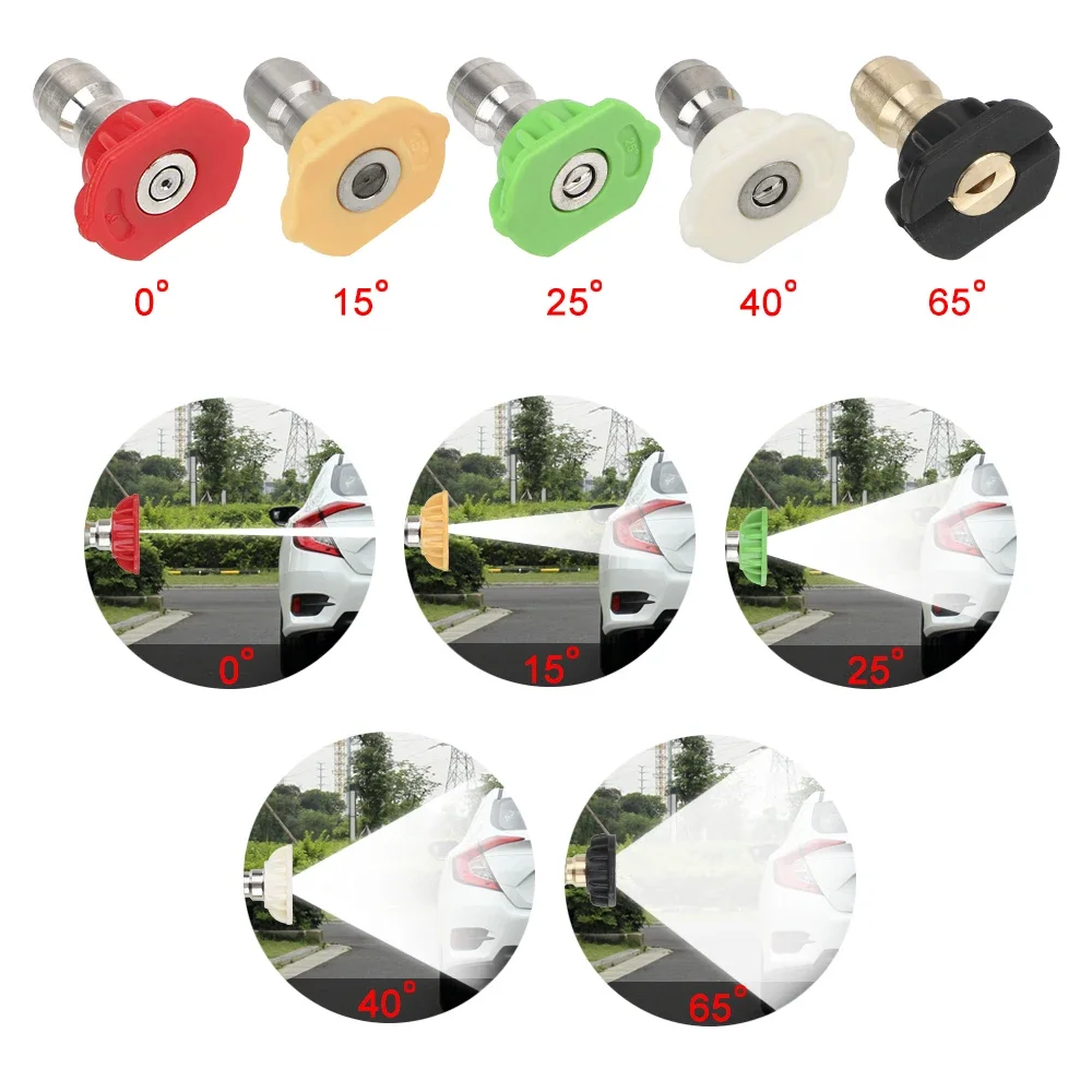 5Pcs High Pressure Washer Gun Set Portable Fan Shaped Water Gun for Car Cleaning - Connectors Tool Kit