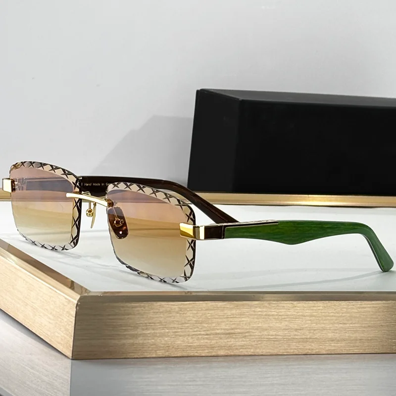 

Солнцезащитные очки KIZN ARTIST V Luxury Craft Gradient Brown Diamond Cut Boundless для мужчин, оригинальные, высочайшего качества, без оправы, из ацетата, солнцезащитные