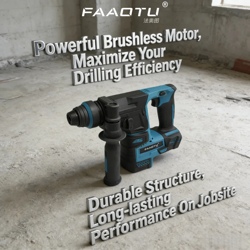 

FAAOTU HR140D Brushless Electric Hammer 18V Cordless Hammer Wireless Drills Power Tools Suitable for MT battery