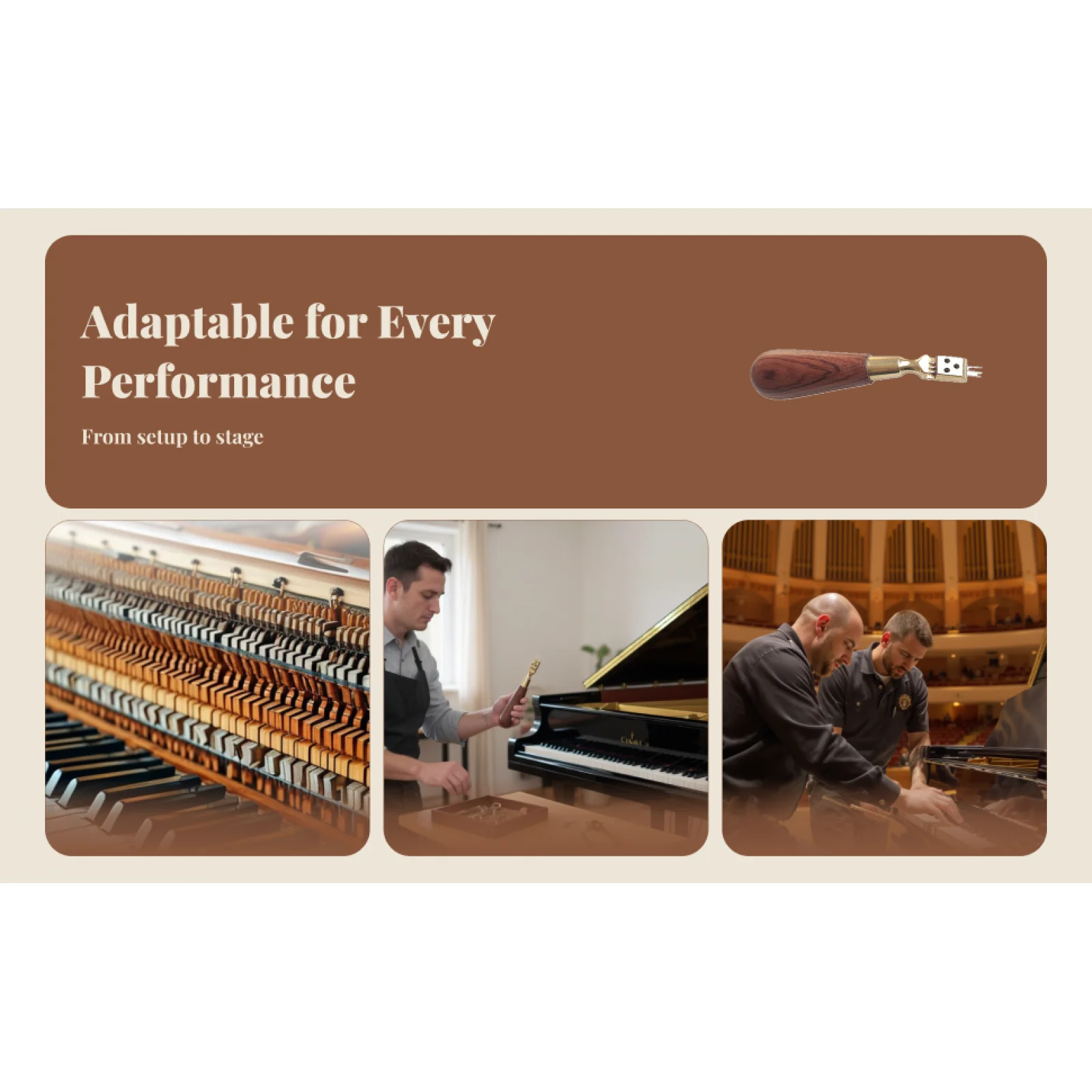 

Piano Hammer Voicing Tool Lightwight Tuning Tool Portable Instrument Accessories with Wood Handle Piano Repair Maintenance