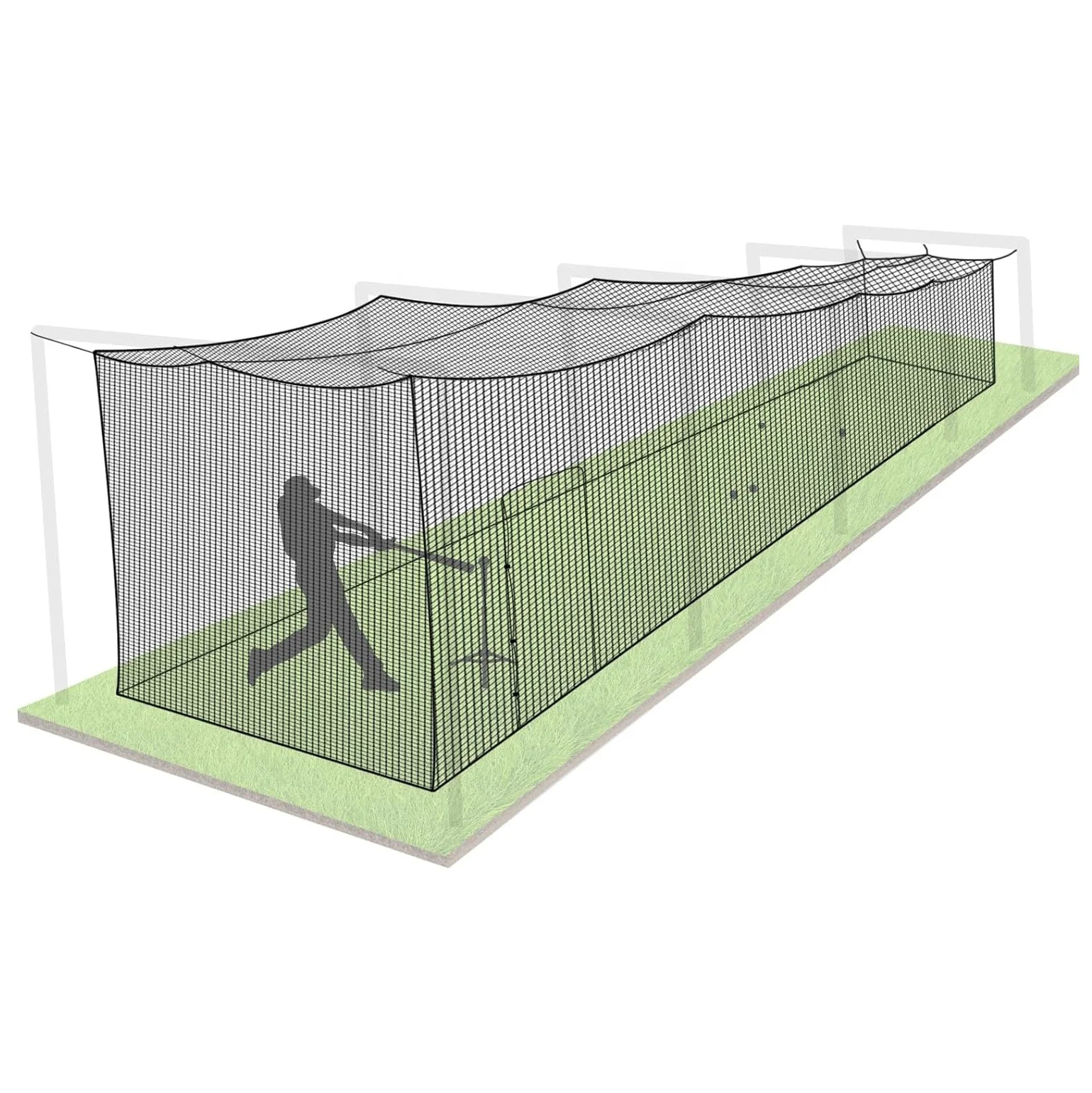 High Quality 45x14x12 Foot Batting Cage, Baseball Softball Netting, Durable Practice Net