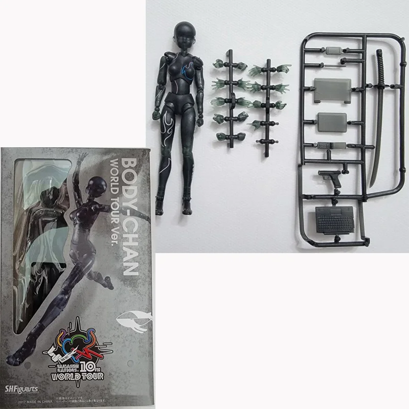 

SHFiguras Body Kun Body-Chan World Tour Ver. Поза играет черный цвет ПВХ фигурку Nation 10th Коллекционная подставка игрушки