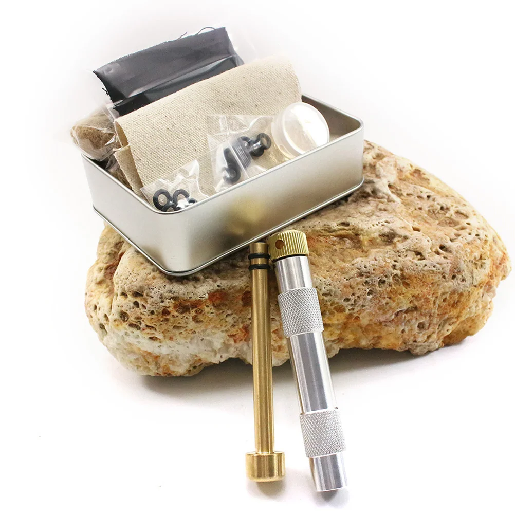 

Emergency Fire Starter Piston Fire Tool Made of Aluminum Alloy Brass Lightweight Portable Outdoor Camping Hiking Survival