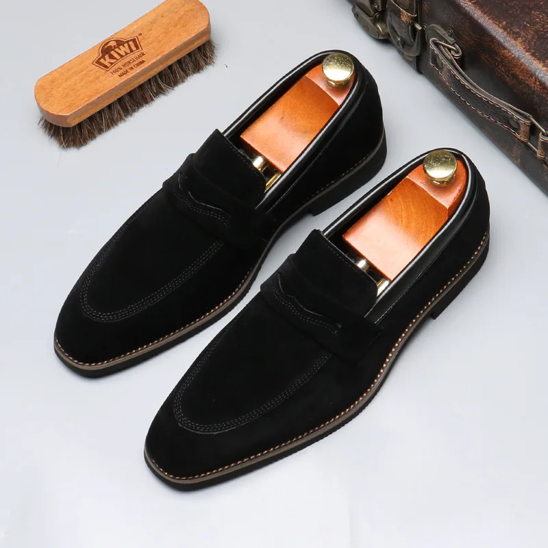 

Men's Casual Shoes Cow Suede Genuine Leather Men Classic British Style Loafers Moccasins Mens Light Comfortable Driving Flats