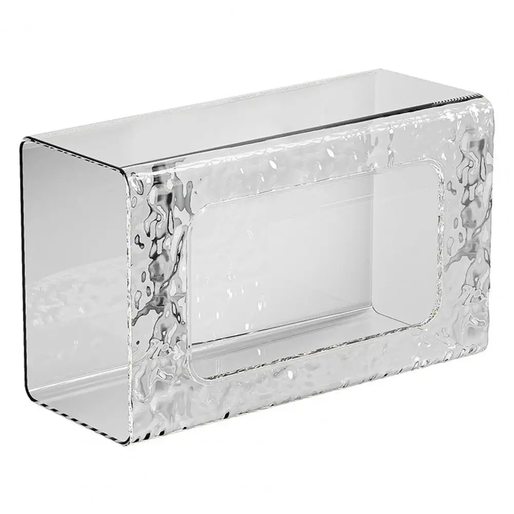 Tissue Box Transparent Wall Mounted Wipes Box Holder with Capacity for Easy Access Bathroom Supplies Organizer Container Tissue