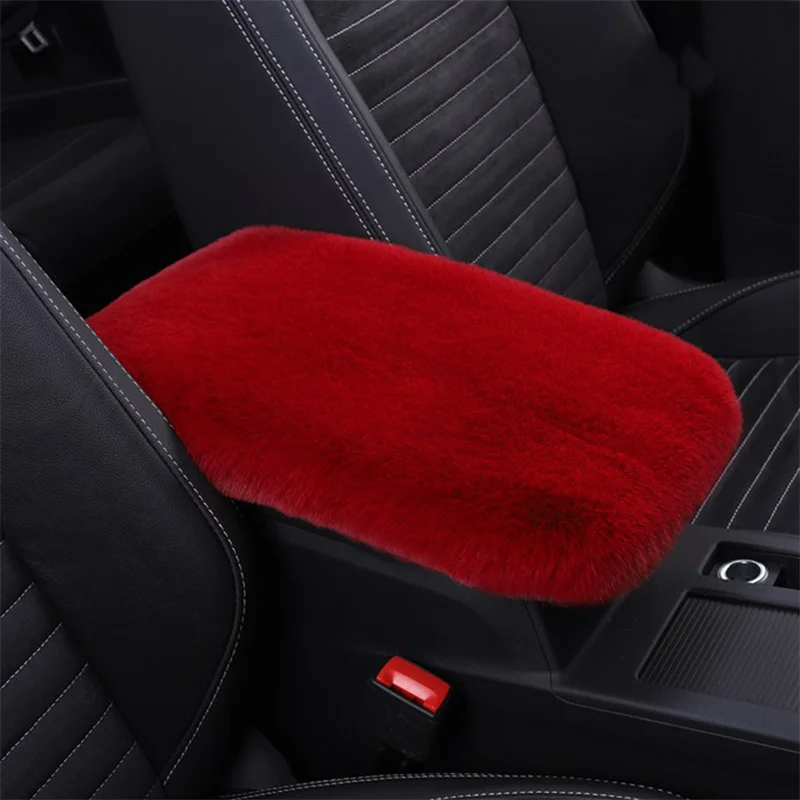 Plush Car Armrest Box Cushion Warm Center Console Arm Cover Pads Stowing Tidying Universal Automobile Interior Decoration NEW