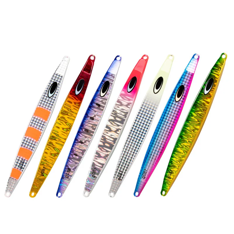 

2pcs Night Light Slow Shake 180g Sea Fishing Metal Jigs Rock Fishing Big Bait Lure Bass Deep-sea Boat Sardine Slider Jigging