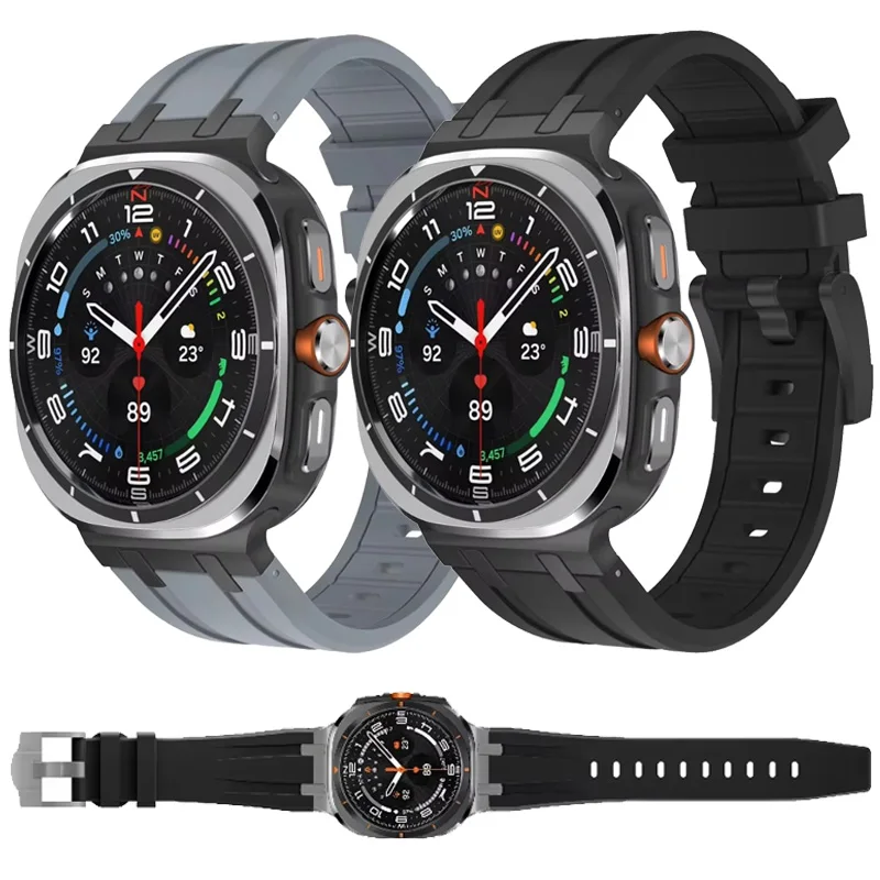 

Liquid Metal Connected Silicone Strap For Samsung Galaxy Watch Ultra 47mm Replacement Bracelet Wristband For Galaxy Watch 7Ultra