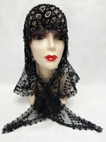 Dernière haute qualité femmes musulmanes chapeau de prière dentelle dubaï Turban casquette prêt à porter chapeau prière Islam arabie saoudite dentelle Hijab 2