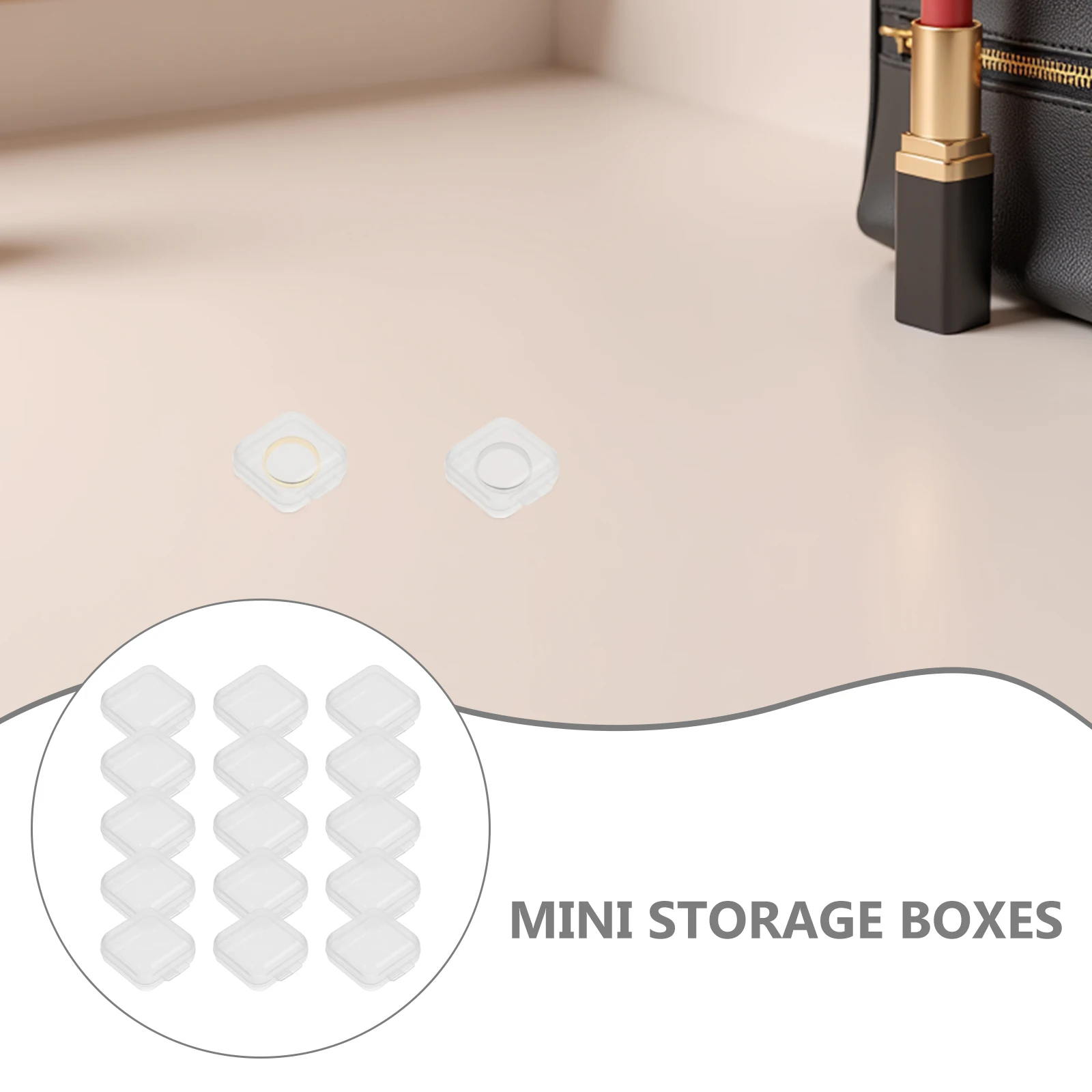 

100pcs Mini Storage Box Clear Plastic Multifunctional Organizer For Jewelry Beads Pills Lightweight Portable Transparent