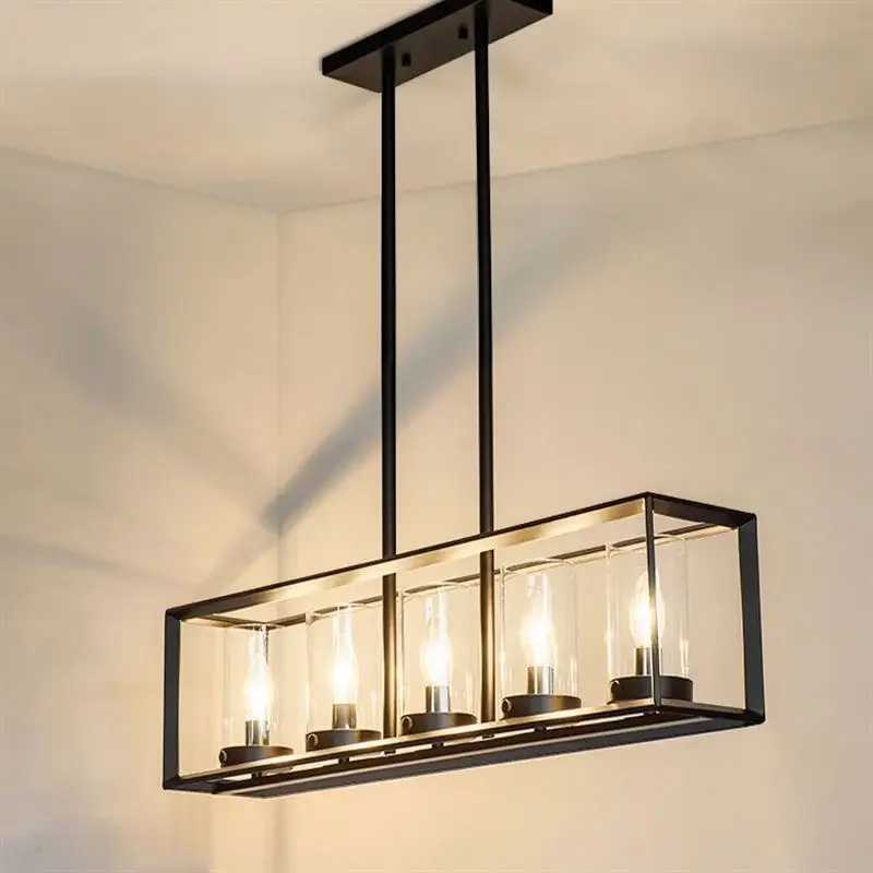 Vintage restaurant bar glass chandelier hotel café shop bar front desk rectangular light