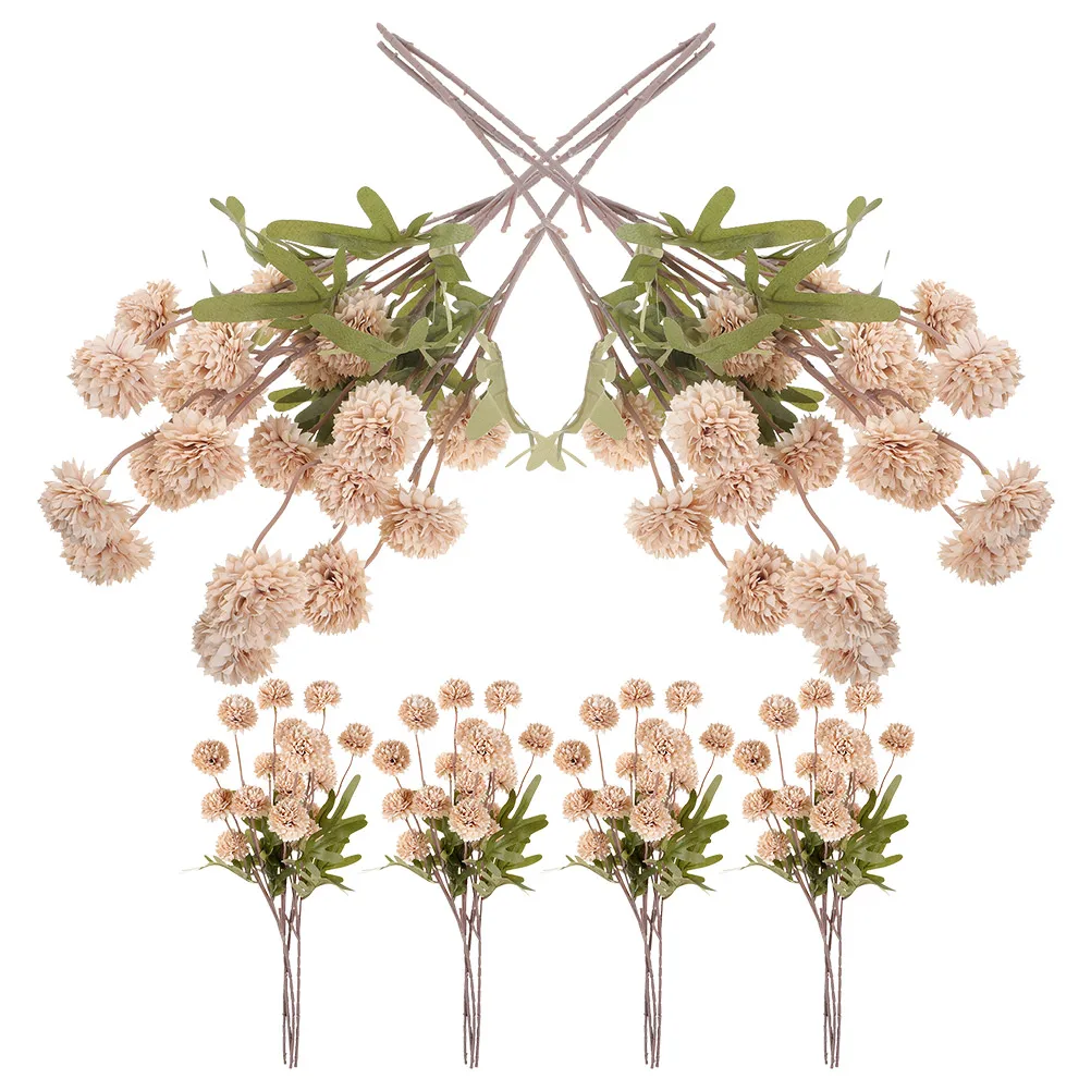 

6Pcs Artificial Flowers Simulated Dandelion Decoration Wedding Layout Photo Prop Faux Flower Arrangement Vase Filling Ornaments