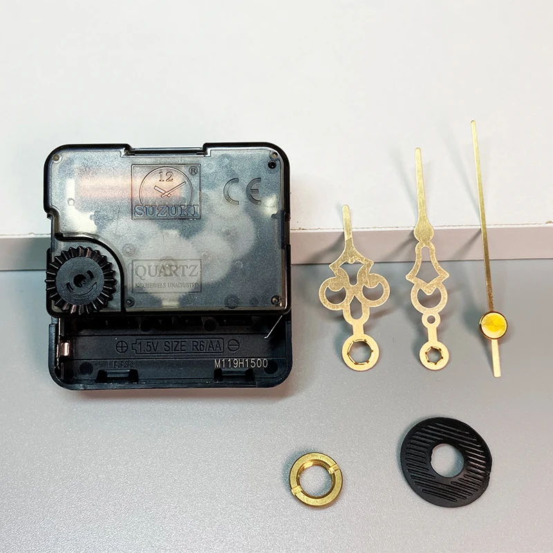 Su HS88 Silent Plastic Mechanism For Wall With 9107 Gold Hands Accessory Diy Quartz Clock Movement
