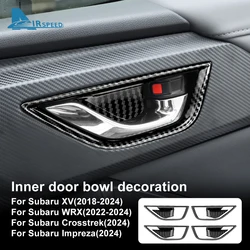 ABS Carbon Fiber Pattern Style For Subaru Crosstrek Impreza 2024 Car Inner Door Bowl Interior For XV 2018-2024 WRX 2022-2024