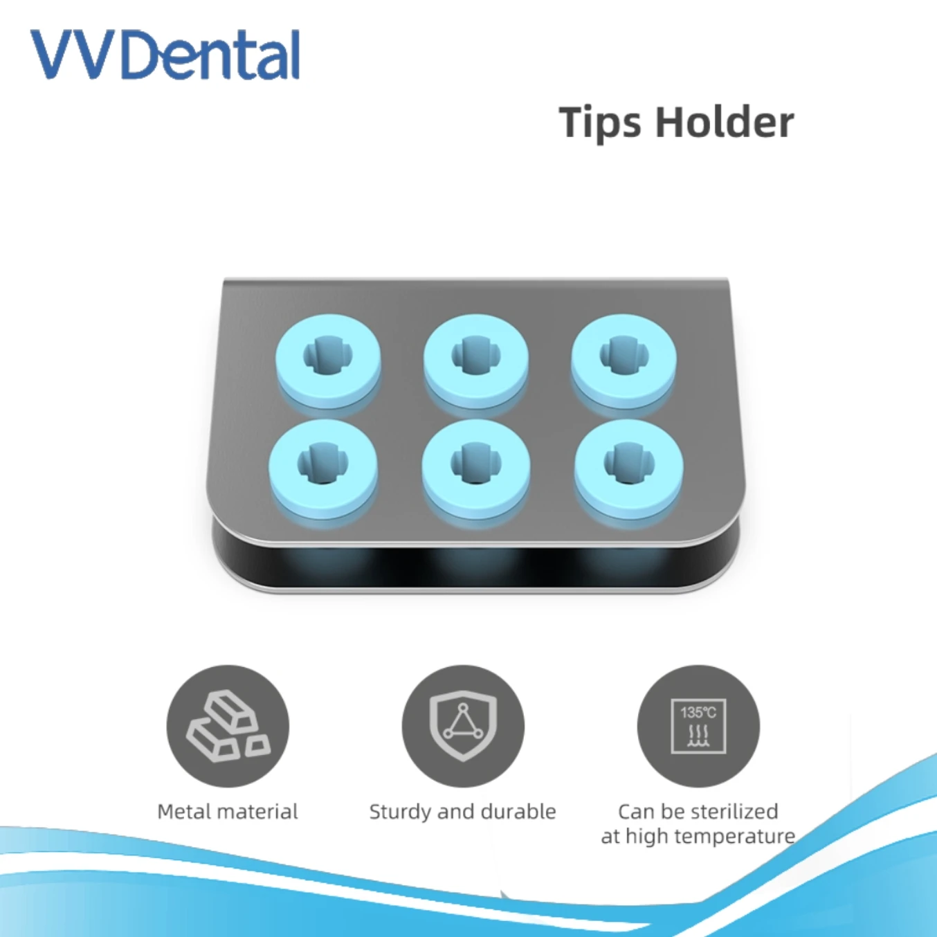 VVDental Accessories Dental Steel holder Scaler Tips Holder For All Kinds Of Piezo Scaler Tip Drill Organizer Bone Bur Block Box