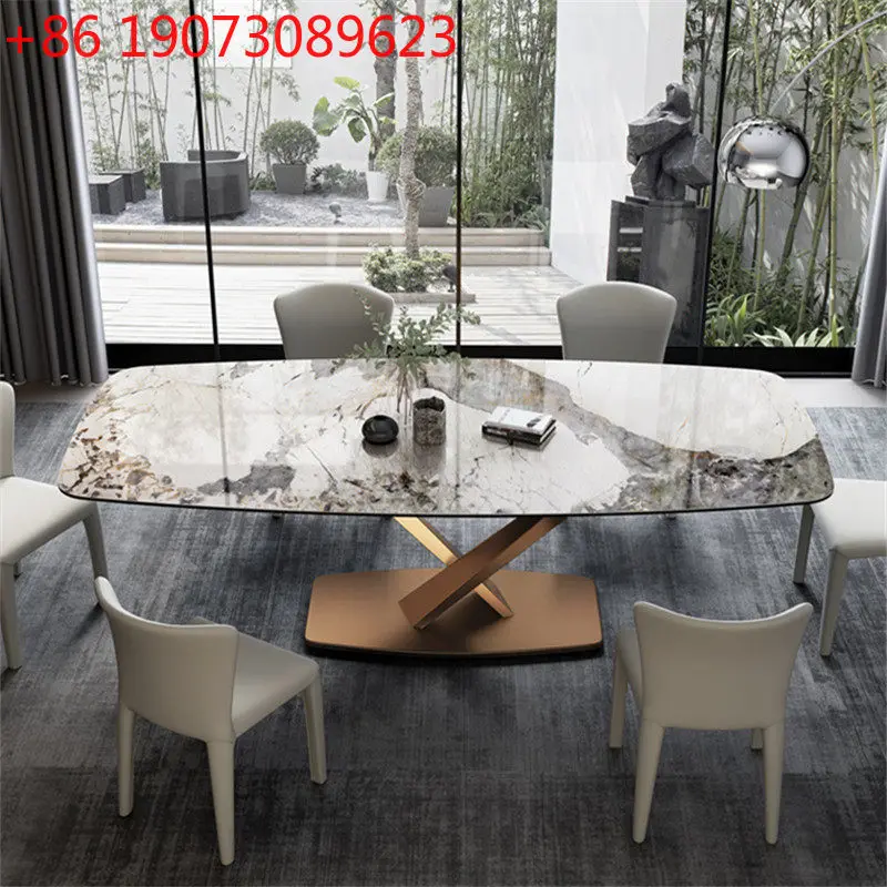 

Light luxury slate dining table, modern simple small apartment home marble dining table