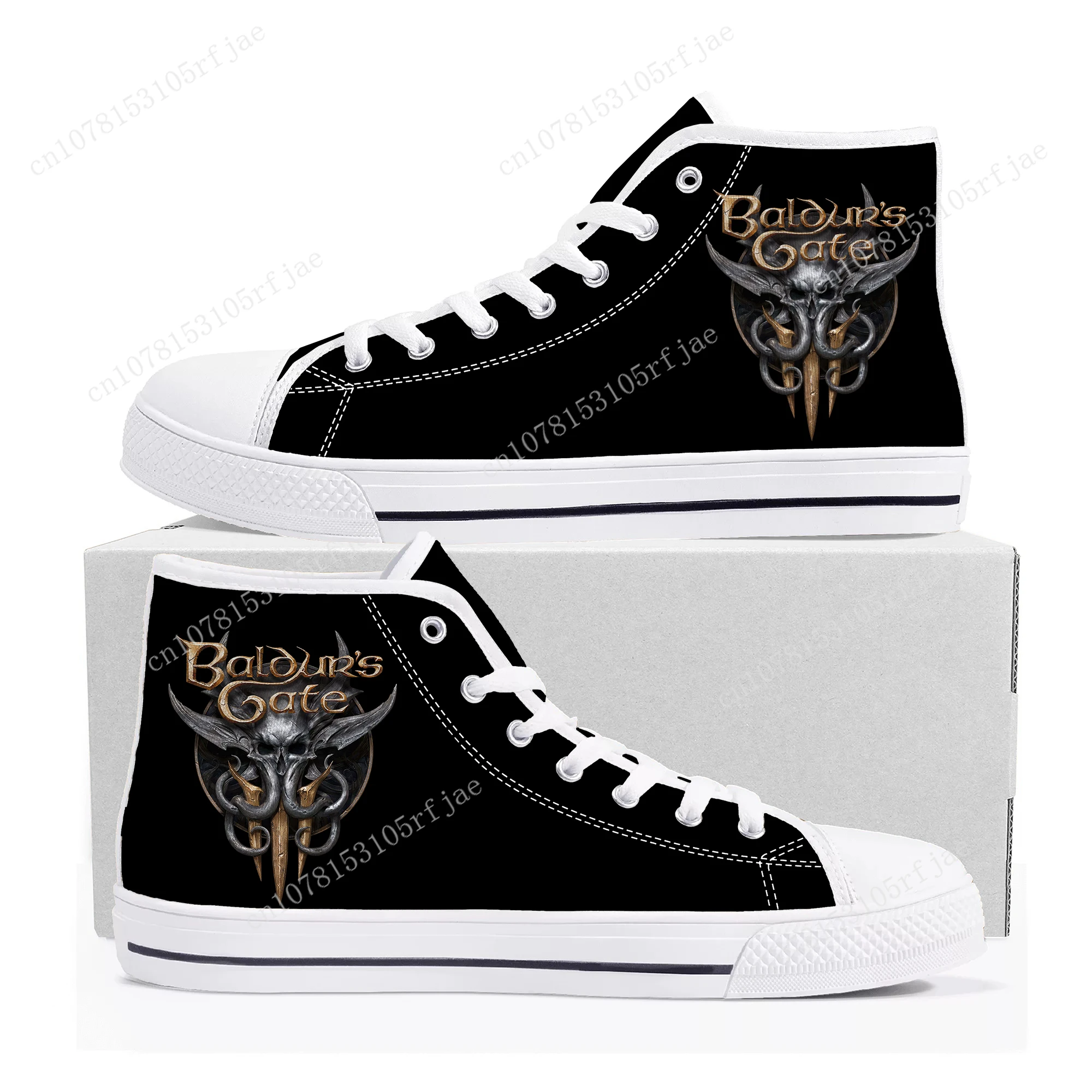 

Baldur's Gate High Top Sneakers Cartoon Game Mens Womens Teenager High Quality Canvas Shoes Casual Fashion Tailor Made Sneaker