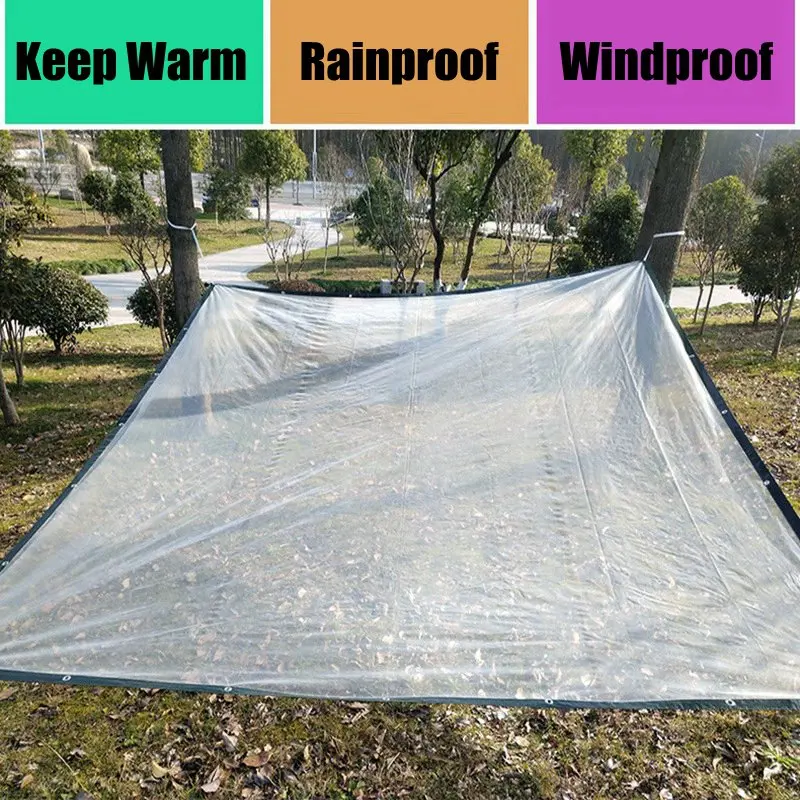 0.12mm Transparent PE Film Tarpaulin Rainproof Cloth Garden Succulent Plants Shed Pet House Cover Waterproof Cloth Keep Warm