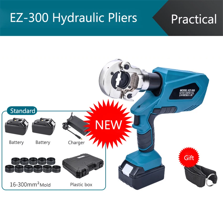 

EZ-300/ EZ-400 DC 18V/4Ah Professional Rechargeable Hydraulic Pliers Crimping Pliers Charging Crimping Tool Hydraulic Pliers