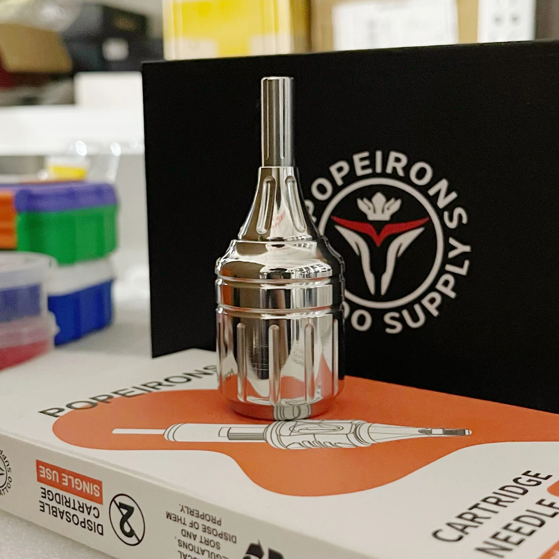 

Рукоятки для тату-картриджей POPEIRONS из нержавеющей стали, держатели для игл, рукоятки для тату-картриджей.