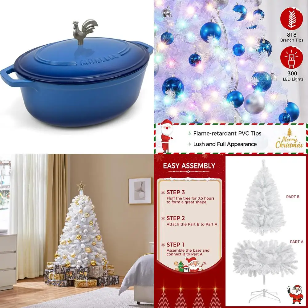 

Enameled Cast Iron Oval Dutch Oven 5.5 Quart, Heavy-Duty Cookware, Rooster Knob, Oven-Safe up to 500° F, Suitable for All Cookin