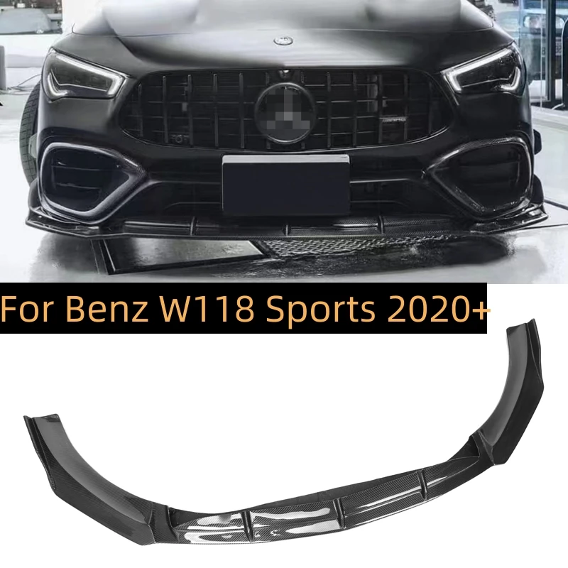 

Front Bumper Splitter Lip For Mercedes-Benz CLA Class W118 Sports CLA45 AMG 2020 2021 2022 2023 Carbon Fiber Lower Spoiler Blade