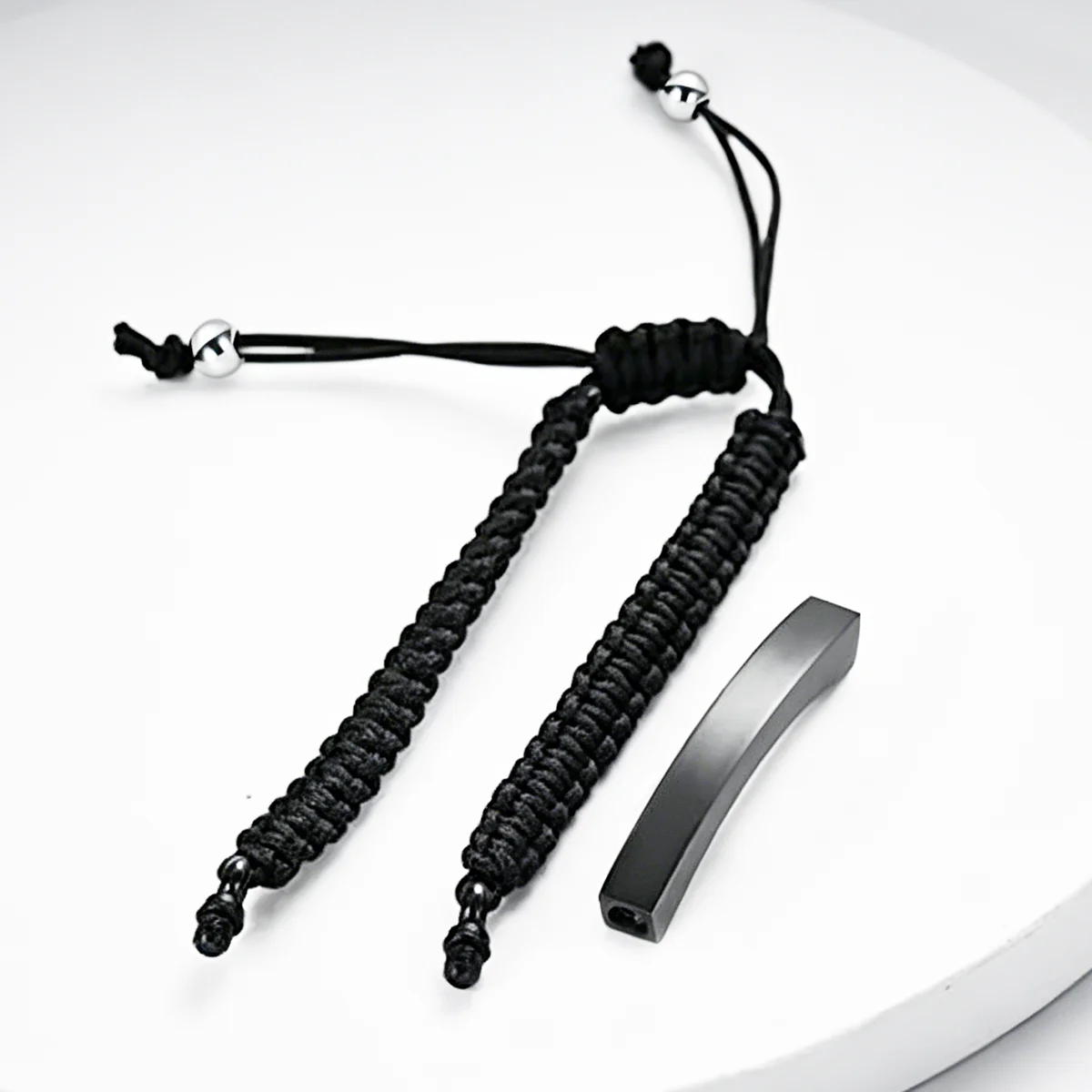 Gebogenes Armband aus Edelstahl mit Flechtmuster - Verstellbarer Urnen-Schmuck für Asche – Detail 6