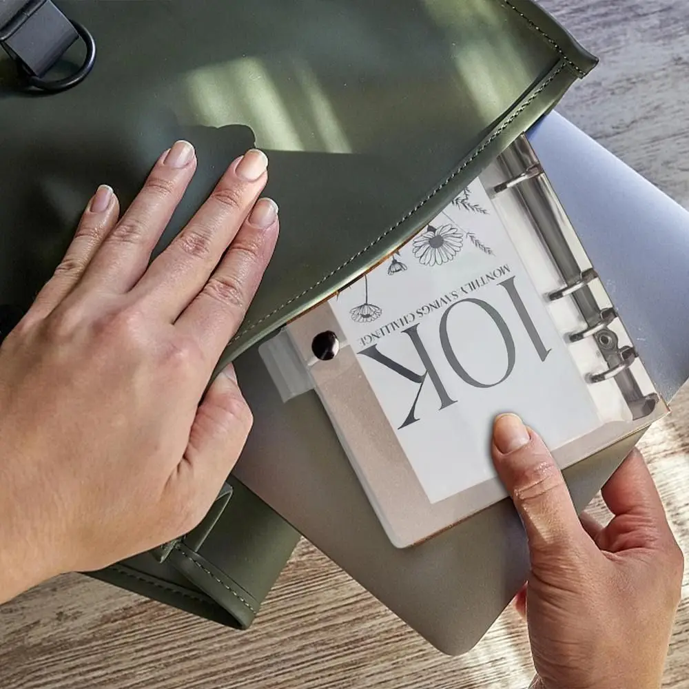Classeur de défi d'épargne d'enveloppe en PVC, fentes étiquetées, classeur d'économie d'argent, organisateur de Budget avec enveloppes d'argent