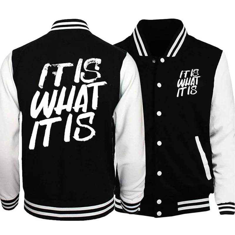 ITIS what ITIS man baseball uniforms hip hop punk style jackets casual S-5Xl high street High Street motion tops