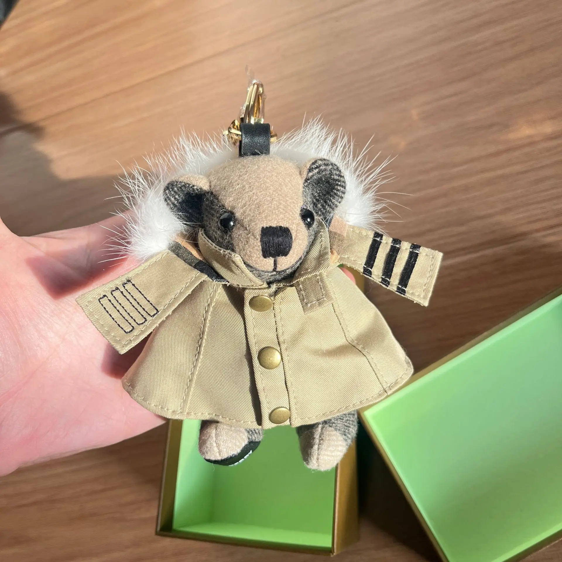 لطيف الكرتون الدب قلادة الصوف الناعم اليدوية محشوة دمية المفاتيح سحر الهدايا سيارة الحلي حقيبة قلادة #3