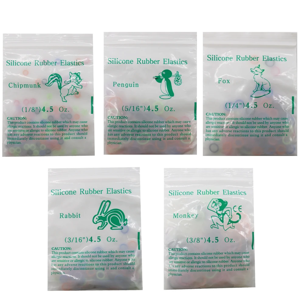 10Bags 1000Pcs 4.5OZ Orthodontic Colorful  Rubber Bands Dental Elastic Band For Braces