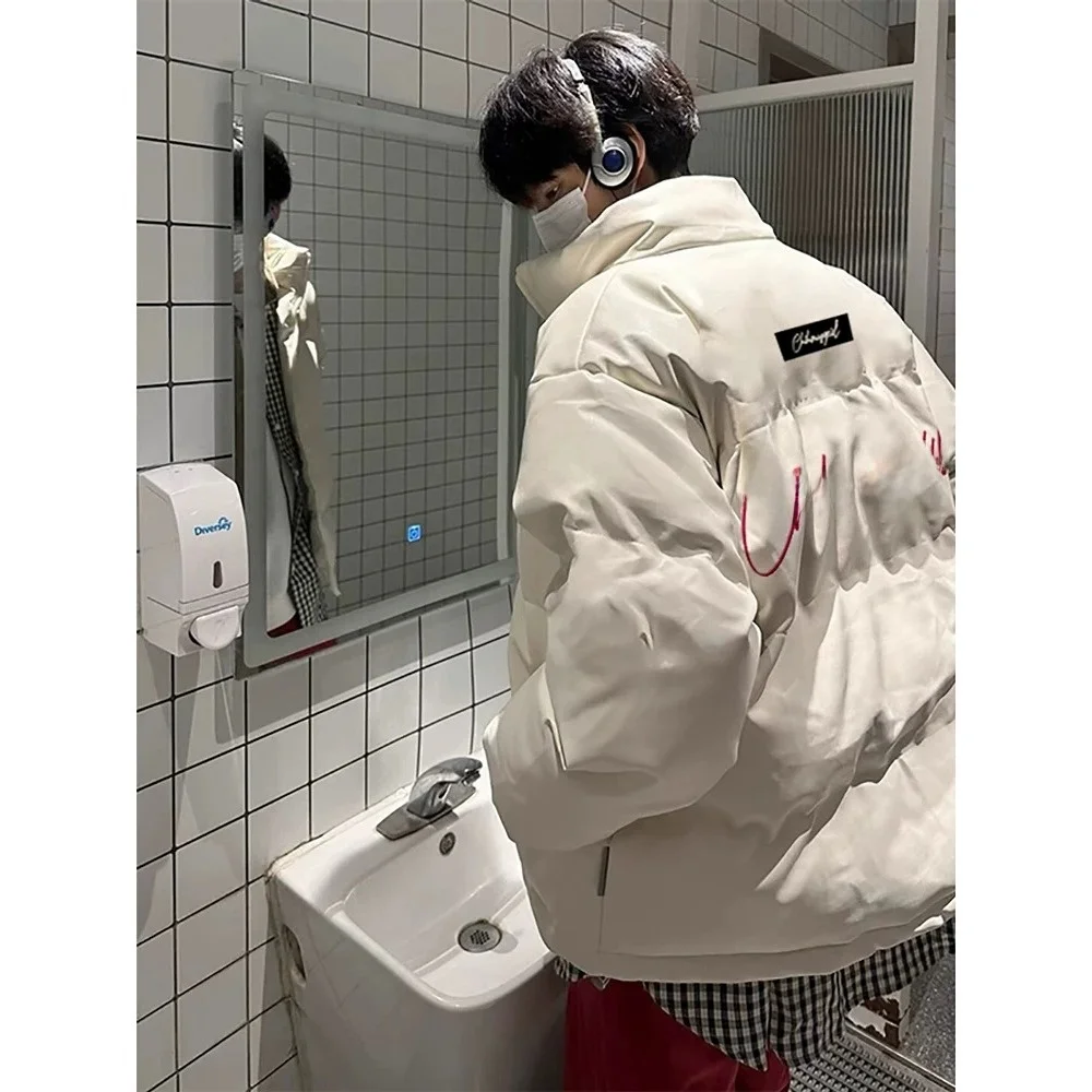 

Теплый легкий хлопковый джет с воротником-стойкой, свободная посадка, уличная мужская верхняя одежда, осенне-зимнее тяжелое пальто Du