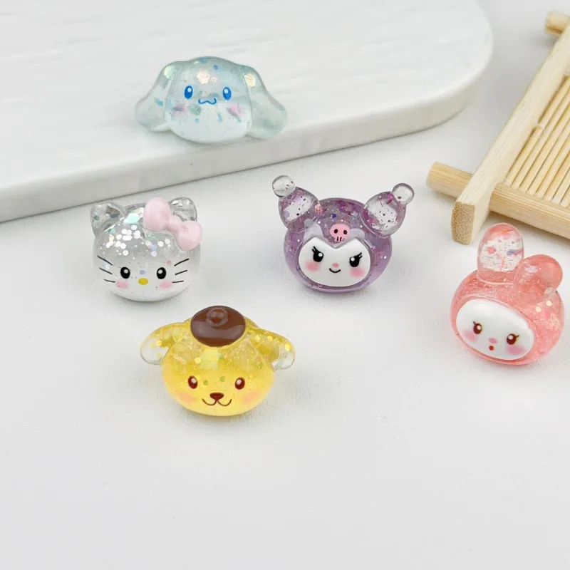 Miniso 漫画 DIY 樹脂アクセサリー発光三次元脂肪ヘッドサンリオクリーム接着剤手作りヘアピンペンダント飾り