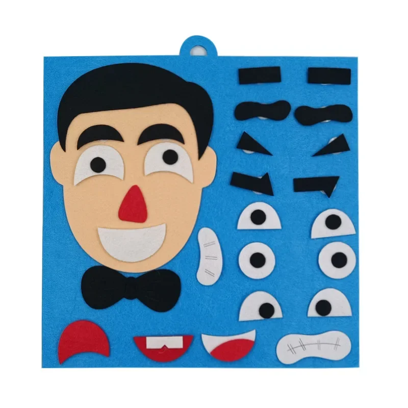 Puzzle Felt Non-woven Fabric Early Childhood Education for Children Manual DIY Cognitive Facial Expression Stickers