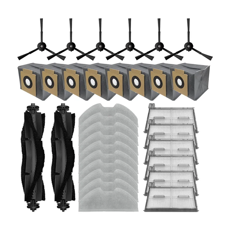 AT28-32PCS para eufy x8 pro/x8 pro sus robô aspirador de pó peças reposição principal escova lateral filtro mop pano saco pó