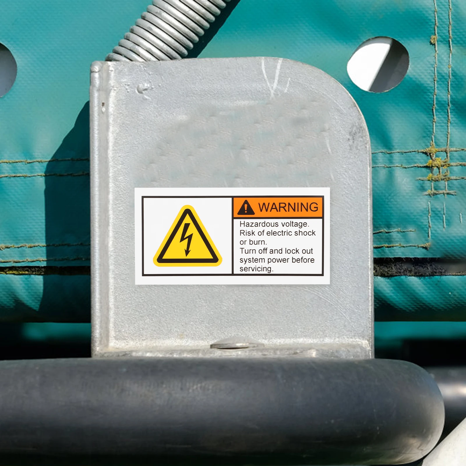 

2 Pcs Voltage Warning Sticker High Sign for Electric Shock Stickers Shocks Caution Signs The