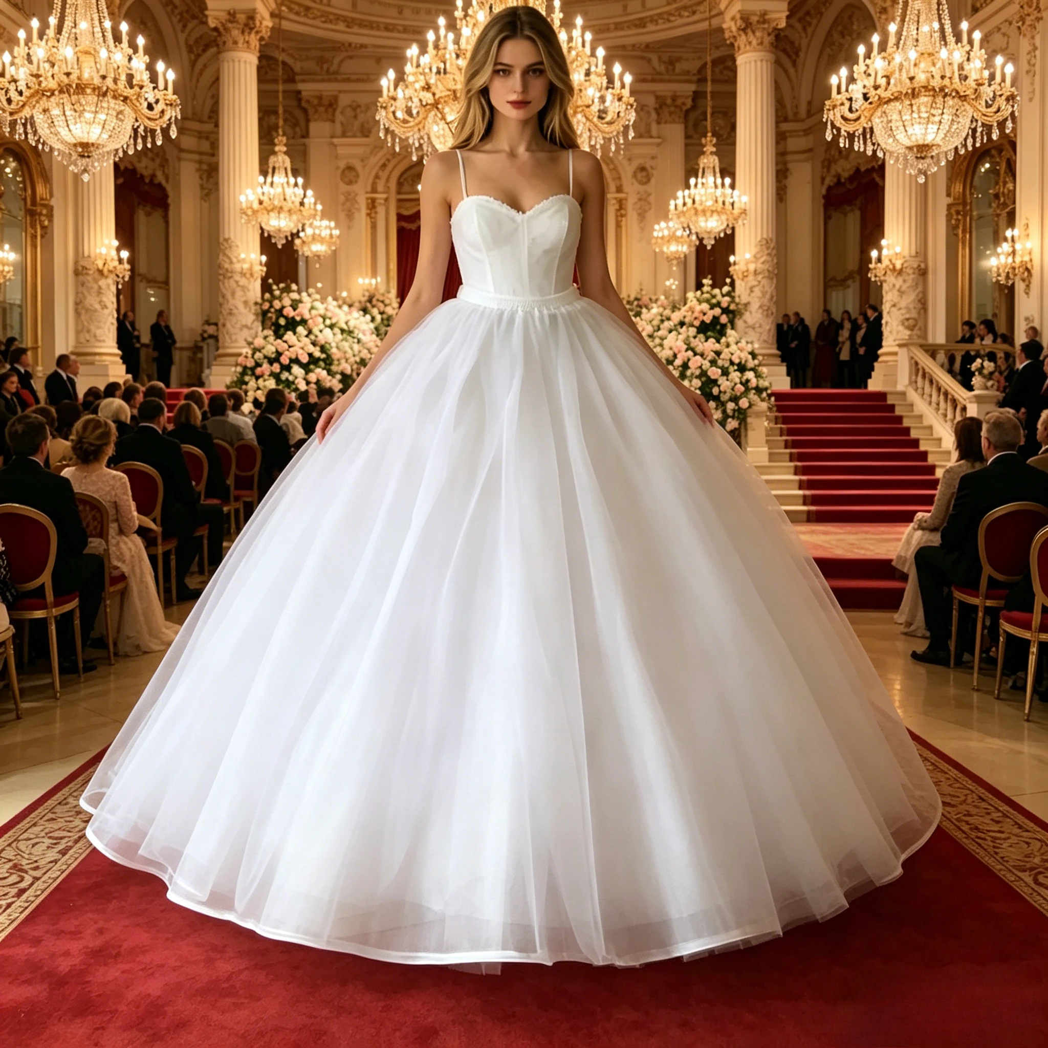 No Hoop 6 Layers Net Plus Ball Gown Dress Bridal Women's Crinoline Petticoat Underskirt Waist with Elastic for Wedding